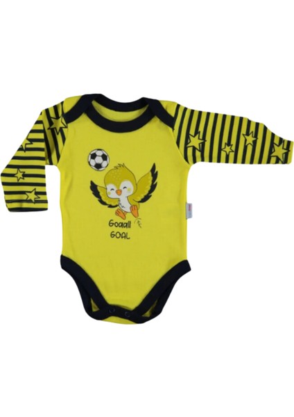 Bayb Tone Fenerbahçe Taraftar Kanarya Baskılı Bebek Uzun Kollu Çıtçıtlı Body, Zıbın fiyatları