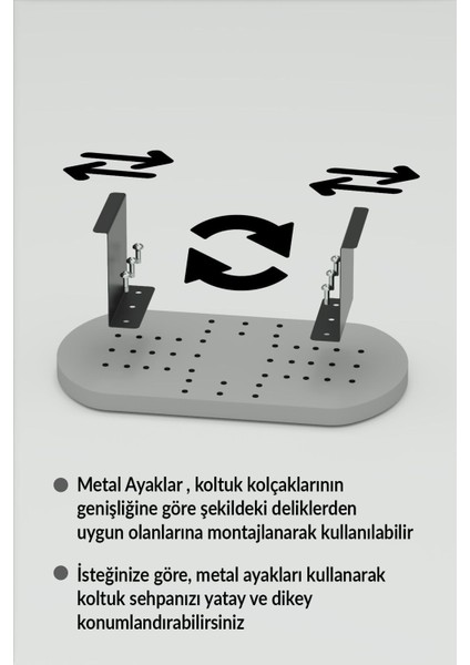 Yan Sehpa Ayarlanabilir Tepsi Oval Dekoratif Modern Yatay Dikey Koltuk Sehpası Gordion