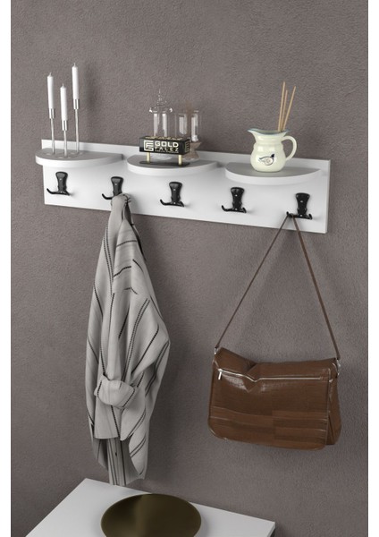 Askılık Duvar Elbise Askılığı Portmanto Beyaz 80 Cm fiyatları