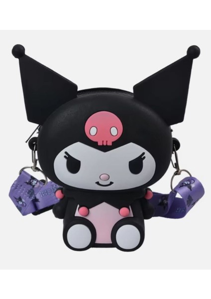 Sanrio Kawaii Kuromi My Melodi Melody Cinnamoroll Hello Kitty Silikon Çanta Cüzdan Kadın Genç Kız