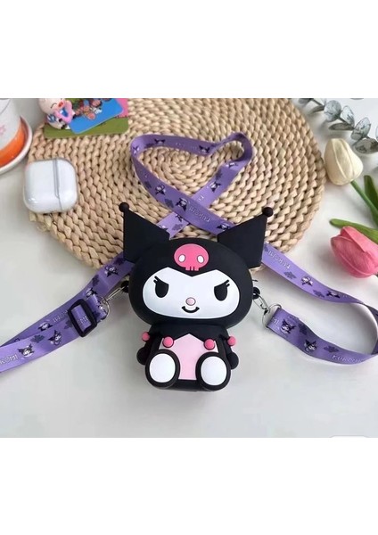 Sanrio Kawaii Kuromi My Melodi Melody Cinnamoroll Hello Kitty Silikon Çanta Cüzdan Kadın Genç Kız