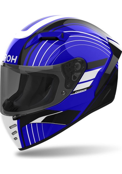 Aıroh Connor Achıeve Blue Gloss Kask