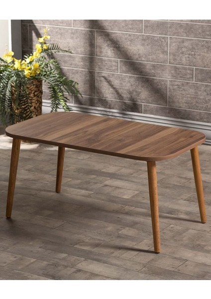 Zigon Sehpa Ve Orta Sehpa Set Ahşap Kr Torna Ceviz