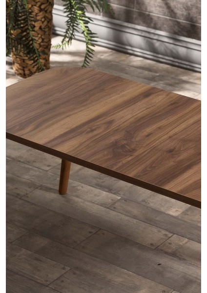 Zigon Sehpa Ve Orta Sehpa Set Ahşap Kr Torna Ceviz