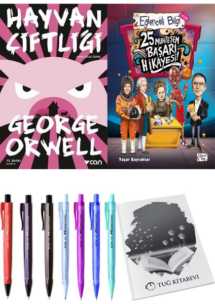 25 Muhteşem Başarı Hikayesi ve Hayvan Çiftliği 2'li Set + Hediyeli