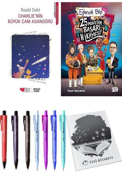25 Muhteşem Başarı Hikayesi ve Charlie'nin Büyük Cam Asansörü 2'li Set + Hediyeli