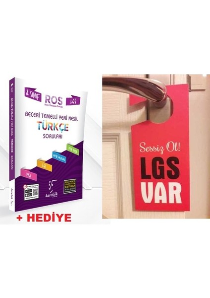 Karekök 8.sınıf Yeni Lgs Ros Türkçe Soru Bankası + Hediye Lgs Kapı Askılık Uyarı Levha