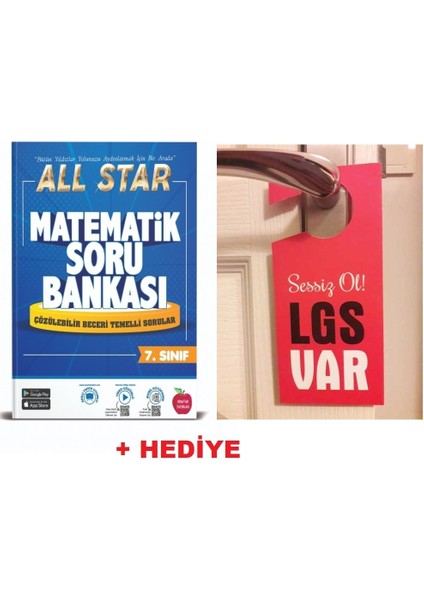 Newton 7.sınıf Yeni All Star Matematik Soru Bankası + Hediye Lgs Kapı Askılık Uyarı Levha