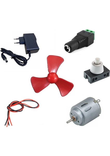 Adaptörlü Motor Pervane Anahtar Klemens Soketli Elektrik Deney Seti - Öğrenci Elektrik Devresi