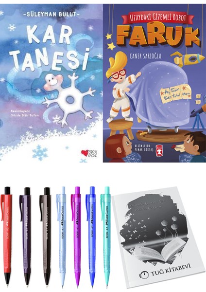 Uzaydaki Gizemli Robot Faruk ve Kar Tanesi 2'li Set + Hediyeli