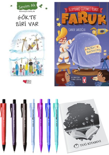 Uzaydaki Gizemli Robot Faruk ve Gökte Biri Var 2'li Set + Hediyeli