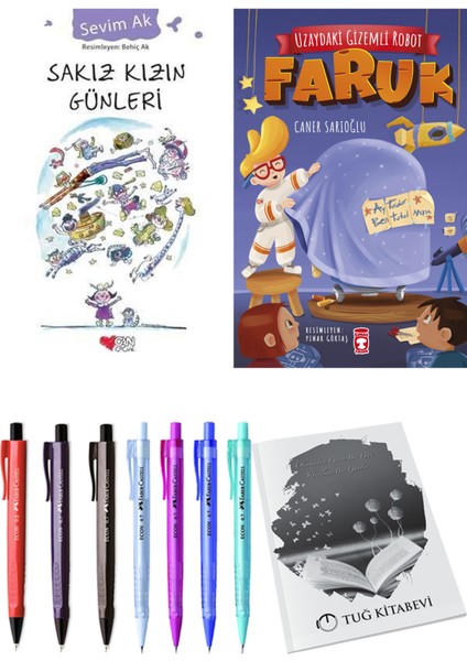 Uzaydaki Gizemli Robot Faruk ve Sakız Kızın Günleri 2'li Set + Hediyeli