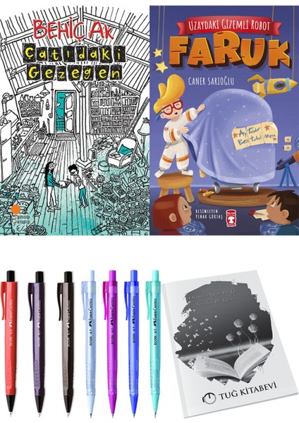 Uzaydaki Gizemli Robot Faruk ve Çatıdaki Gezegen 2'li Set + Hediyeli