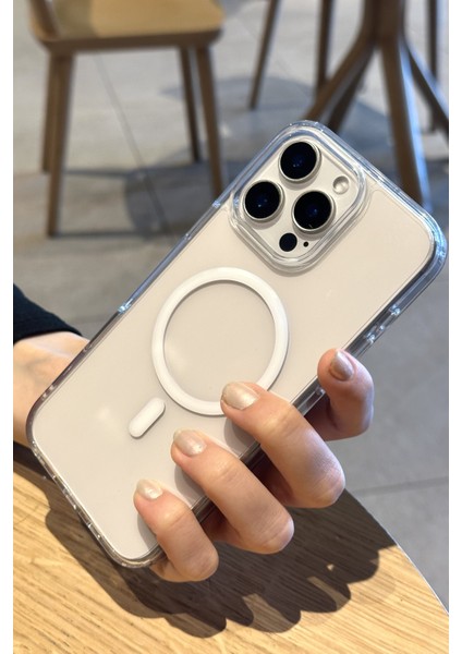 iPhone 16 Pro Uyumlu Şeffaf Kılıf Magsafe Özellikli Hybrid Kristal Kapak