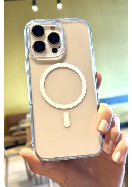 iPhone 16 Pro Max Uyumlu Şeffaf Kılıf Magsafe Özellikli Hybrid Kristal Kapak