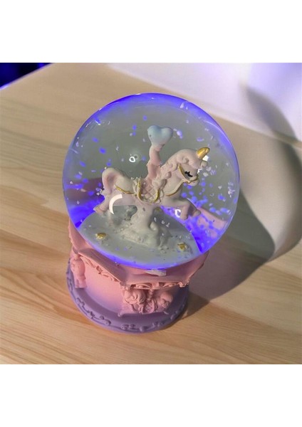 Işıklı Unicorn Kar Küresi Orta Boy