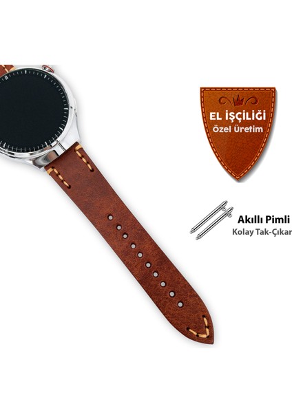 Hakiki Deri Kordon 20MM ve 22MM Akıllı Pimli Gerçek Deri Kayış Saat Kordonu