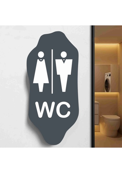 Wc Bay - Bayan Alüminyum 25 x 12 cm Antrasit Renk