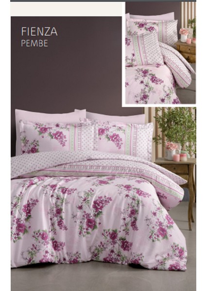 Saten King Size Nevresim Takımı - Finenza Pembe Saten Nevresim Seti