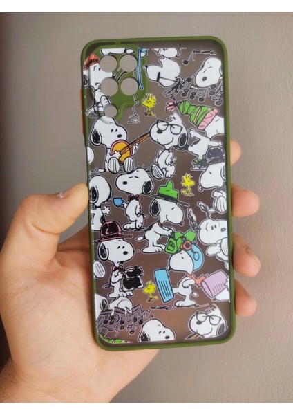Samsung Galaxy A12 Uyumlu Snoopy Tasarım Tuşları Renkli Hux Kılıf