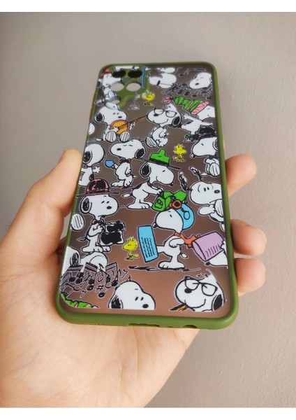 Samsung Galaxy A12 Uyumlu Snoopy Tasarım Tuşları Renkli Hux Kılıf modelleri