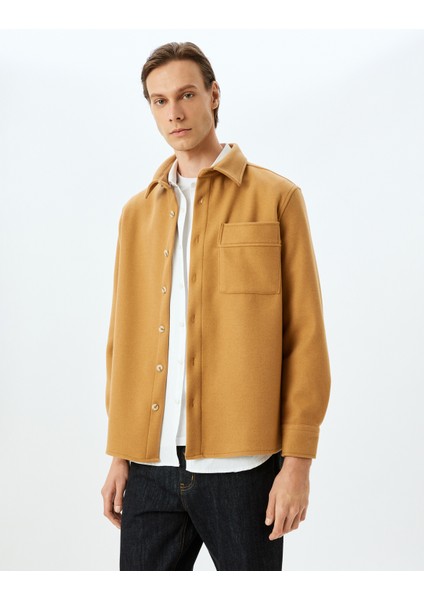 Cep Detaylı Viskon Karışımlı Gömlek Ceket modelleri
