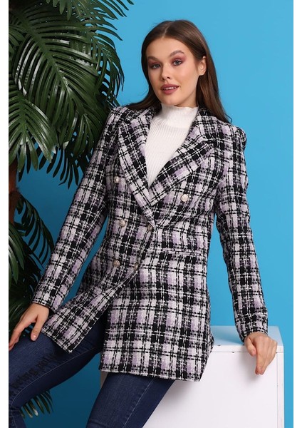 Tüvit Blazer Ceket Lila