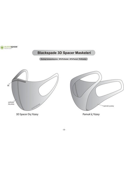 Blackspade Unisex Koruyucu Maske Işık Desen L fırsatları