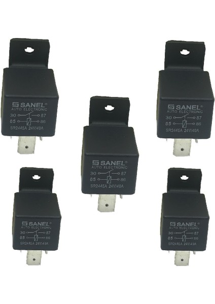 Sanel 24V Güç Rölesi 4 Uçlu SR2445A 24V/40A - 5 Adet