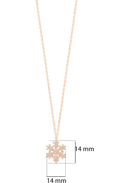 Minimalist Kar Tanesi Gümüş Kolye Kırmızı Renk