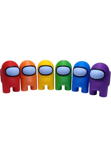 Among Us - Amongus Oyuncak Mıknatıslı 6 Renk Set, Kaliteli Baskı
