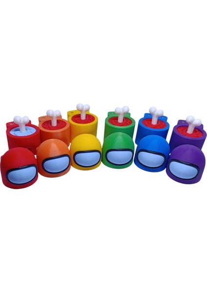 Among Us - Amongus Oyuncak Mıknatıslı 6 Renk Set, Kaliteli Baskı modelleri