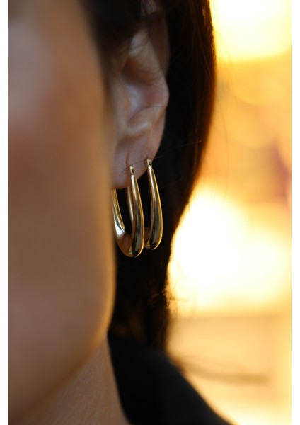 14 Ayar Altın Oval Halka Küpe fiyatları