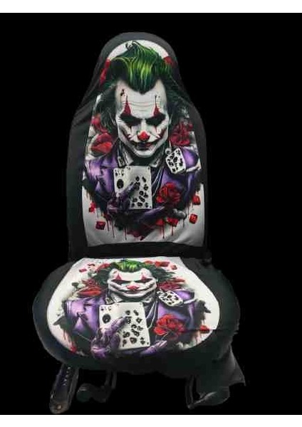 Joker ve Kart Dijital Baskılı Oto Koltuk Kılıfı Takımı