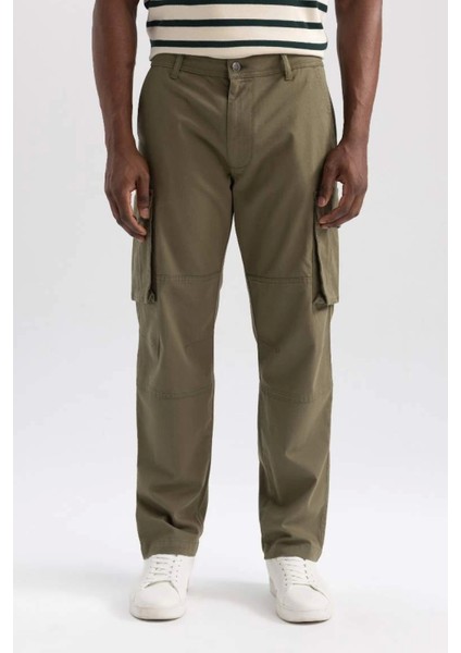 Geniş Paça Erkek Pantolon Normal Bel Kargo Cepli Gabardin Kumaş 98% Pamuk modelleri