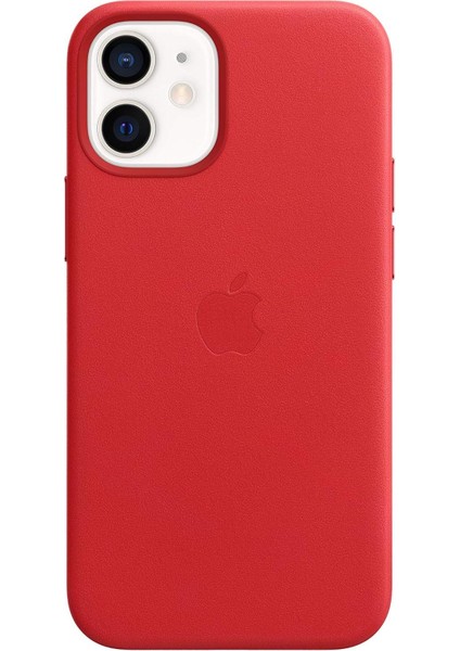 iPhone 12 Mini Için Magsafe Özellikli Deri Kılıf - Product Red