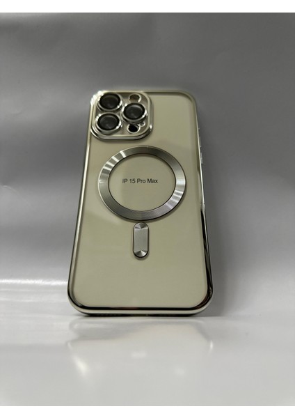 iPhone 15 Pro Max Kılıf Kamera Lens ve Hoparlör Toz Korumalı Magsafe Şarj Özellikli Esnek Silikon