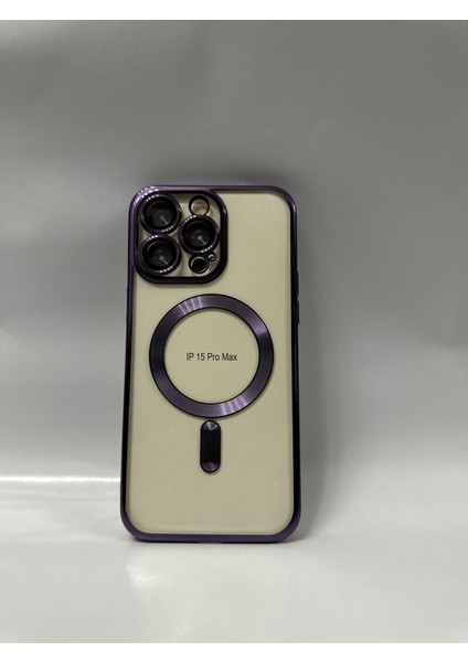 iPhone 15 Pro Max Kılıf Kamera Lens ve Hoparlör Toz Korumalı Magsafe Şarj Özellikli Esnek Silikon