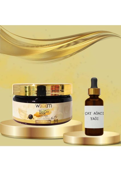 Çay Ağacı Yağı 20 ml + Akne Karşıtı Yüz Bakım Maskesi