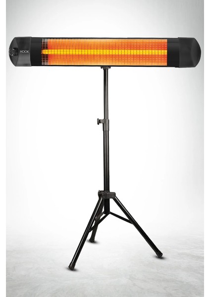 Siyah Vulcan Elektrikli Isıtıcı Soba Infrared 2500W + Pvc Teleskopik Ayak (Ufo,luxell,kumtel Tüm Markalara Uyumlu)