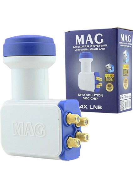 Dörtlü Quad Lnb Altın Uçlu Nec Chip 0.1db (4767) - EMY5819-2391