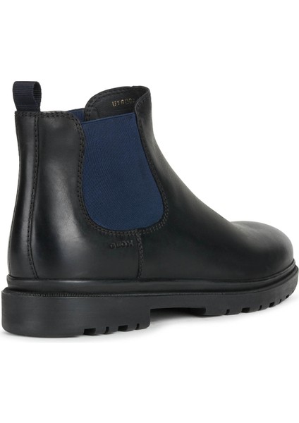 Deri + Tekstil Siyah - Lacivert Erkek Bot U Andalo A - Oıl.lea modelleri