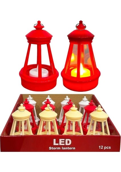 Ylz LED Storm Lantern 20-24M09 Plastik Orta Boy Pilli Işıklı Fener