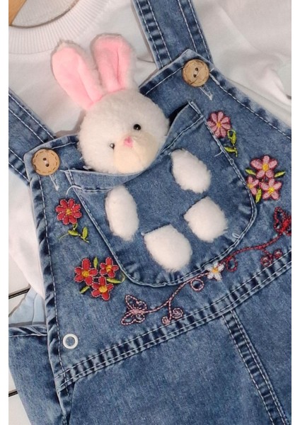 Tavşan Oyuncaklı Kız Bebek Kot Salopet fiyatları