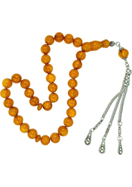 Küre Kesim Sarı Sıkma Kehribar Tesbih 9 mm modelleri