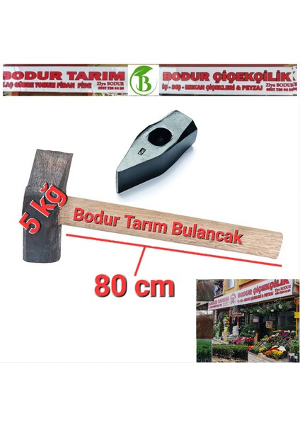 Bulancak 5 Kğ Lık 80 cm uzunluğunda Ağaç Saplı Dövme Çelik Kesme Balyozu fiyatları