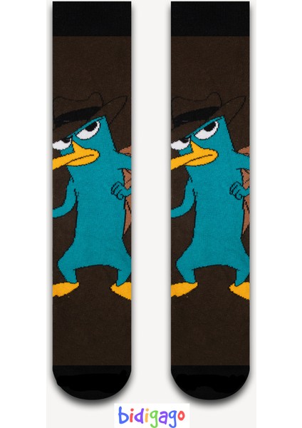 Ornitorenk Perry Desenli Çorap