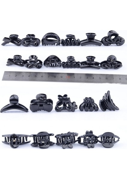 10 Adet Karışık Küçük Plastik Siyah Saç Tokası Saç Tokası Pençe Kelepçeler Popüler Gby Renk Siyah (Yurt Dışından)