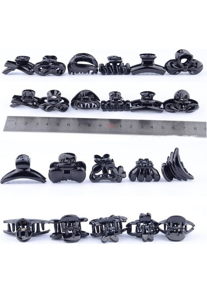 10 Adet Karışık Küçük Plastik Siyah Saç Tokası Saç Tokası Pençe Kelepçeler Popüler Gby Renk Siyah (Yurt Dışından) fiyatları