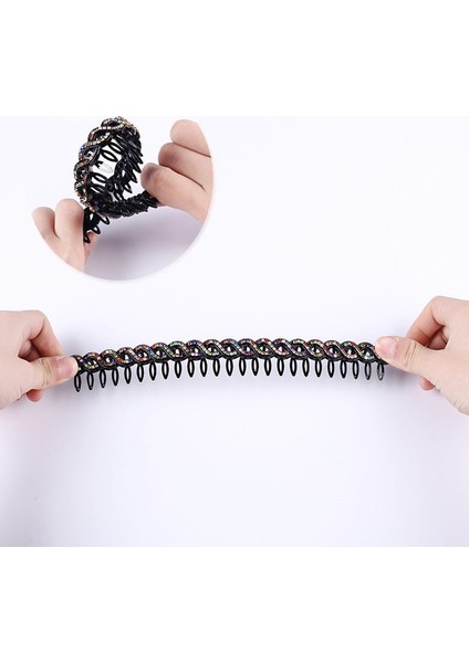 Gül Kırmızısı ve Pembe Tarzı Kadın Kızlar Için Kristal Taşlı Saç Bandı Moda Boncuk Saç Aksesuarları Dişli Kaymayan Kafa Bandı (Yurt Dışından) indirimleri